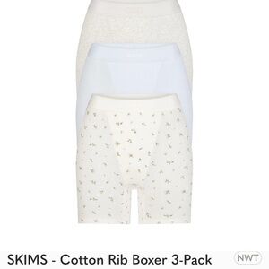 SKIMS Cotton Rib Boxer Set NWT Size Extra Small -No longer available on website.